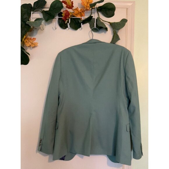 Topman Men’s Blazer Jacket 40R Slim Fit Mint Green Single Button Suit Coat Moder - Picture 4 of 12